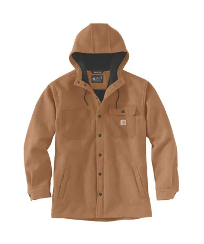 Carhartt Mens Wind & Rain Relaxed Fit Bonded Shirt Jacket - Brown