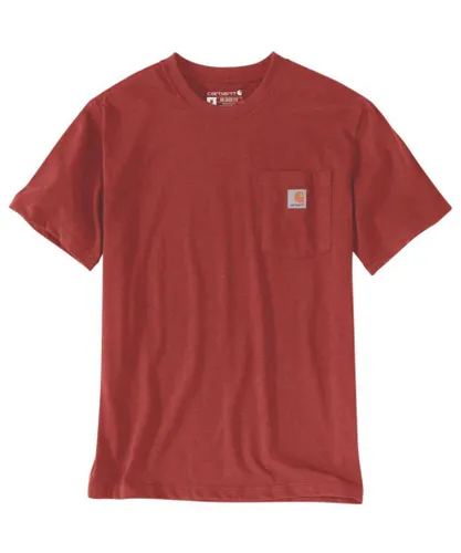 Carhartt Mens Work Pocket Short Sleeve Cotton T Shirt Tee - Red