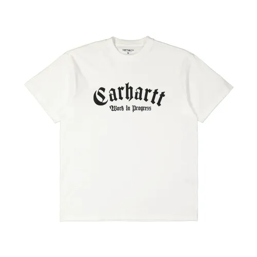 Carhartt Wip , American Script Cotton T-Shirt ,White male, Sizes: