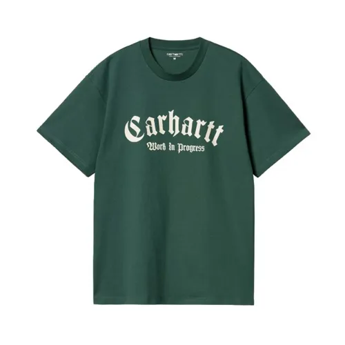 Carhartt Wip , American Script Short Sleeve T-Shirt ,Green male, Sizes: