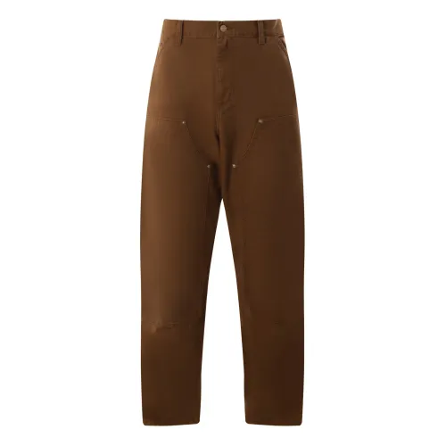 Carhartt Wip , Brown Canvas Organic Cotton Trousers ,Brown male, Sizes: