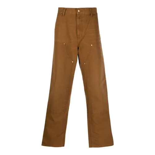 Carhartt Wip , Brown Cotton Jeans with High Waist and Wide Leg ,Brown male, Sizes:
