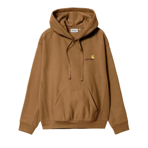 Carhartt Wip , Brown Cotton Sweater with Adjustable Hood ,Brown male, Sizes: