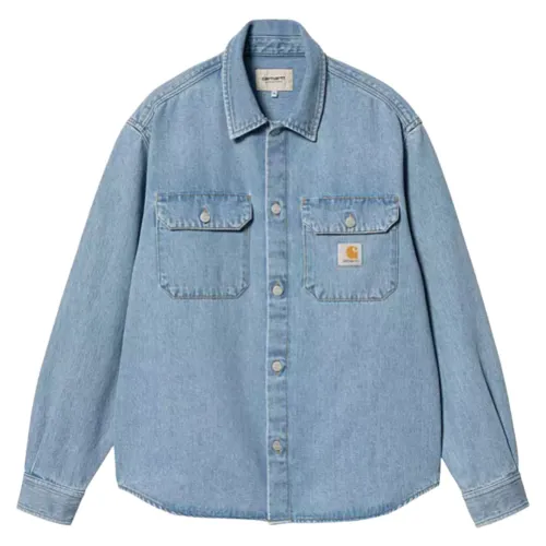 Carhartt Wip , Carhartt WIP Harvey Shirt Jacket Blue Stone Bleached ,Blue male, Sizes: