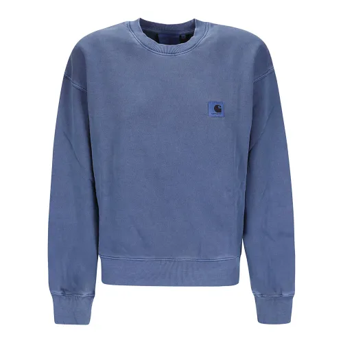 Carhartt Wip , Cotton Nelson Sweatshirt ,Blue male, Sizes: