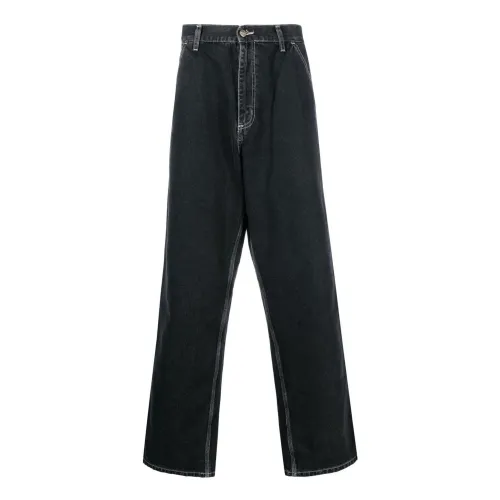 Carhartt Wip , Denim Jeans with Contrast Stitching ,Black male, Sizes: