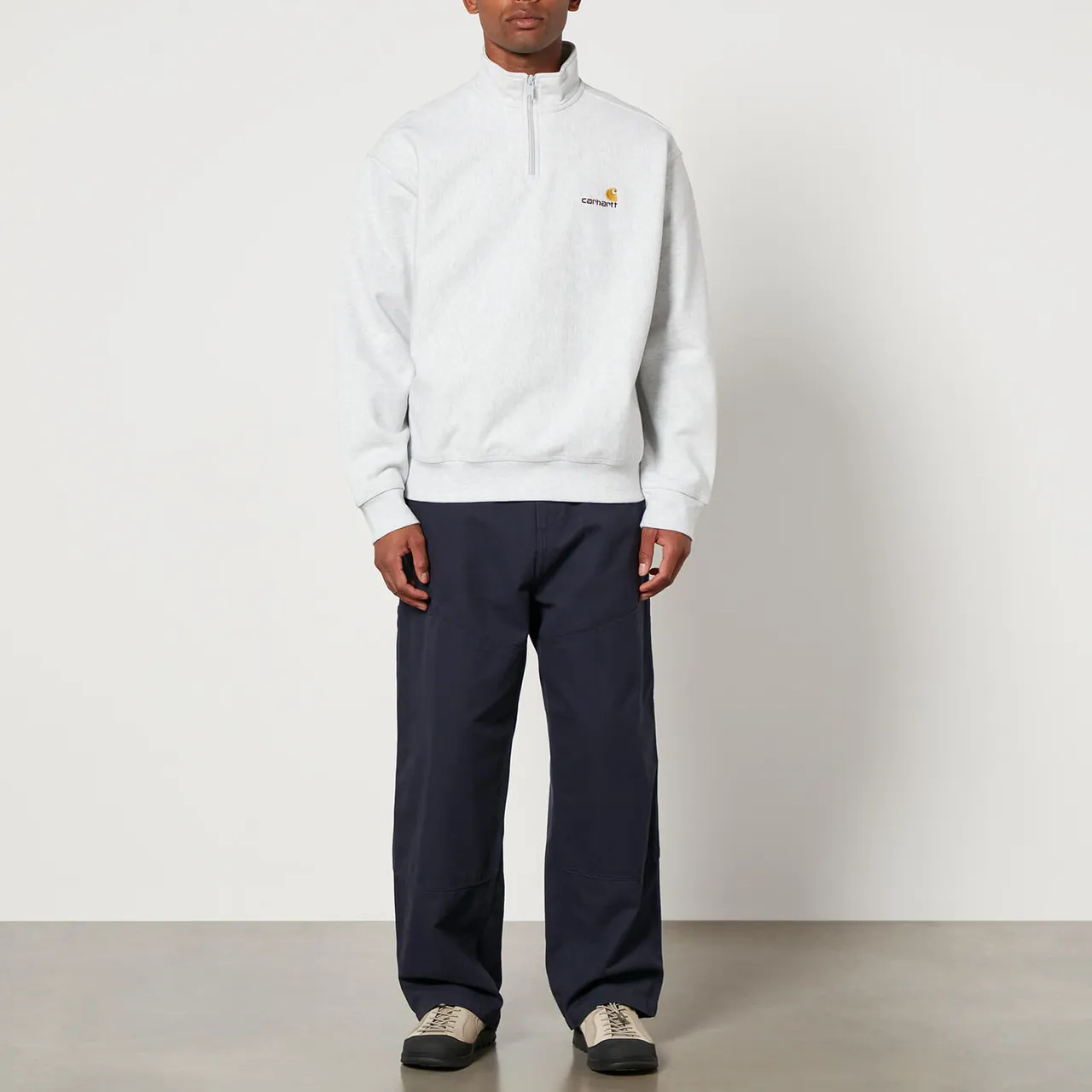 Carhartt WIP Half Zip American Script Cotton-Blend Jersey Sweatshirt