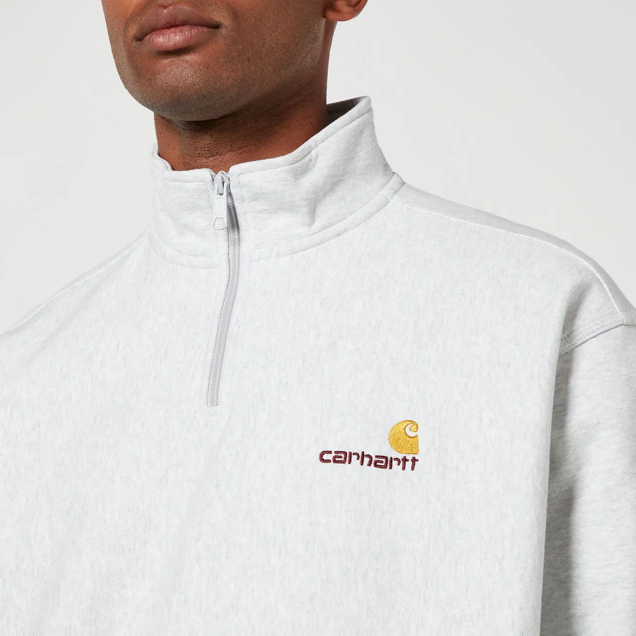 Carhartt WIP Half Zip American Script Cotton-Blend Jersey Sweatshirt