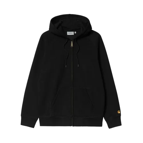 Carhartt Wip , Hooded Chase Jacket - Warm and Casual ,Black male, Sizes: