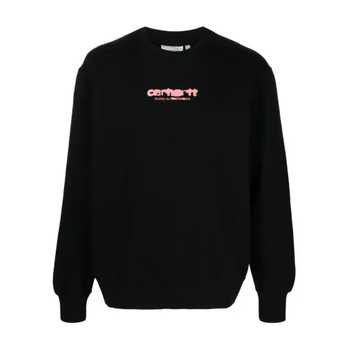 Carhartt Wip , Logo Sweatshirt Black ,Black male, Sizes: