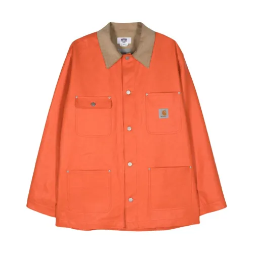 Carhartt Wip , Orange Canvas Jacket Drop Shoulder ,Orange male, Sizes: