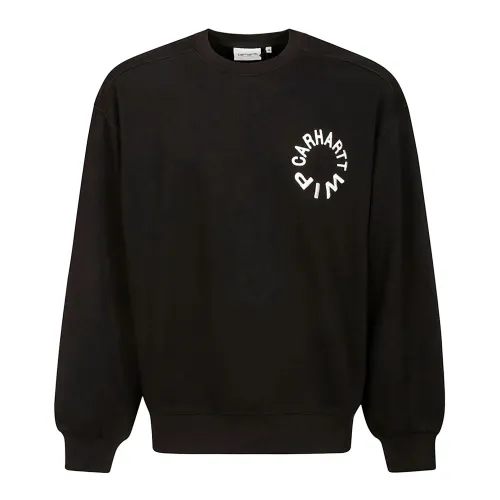 Carhartt Wip , Plush Balloon Sweatshirt with Graphic Embroidery ,Black male, Sizes: