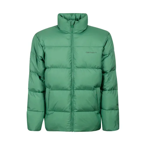 Carhartt Wip , Quilted Zip Jacket with Logo ,Green male, Sizes: