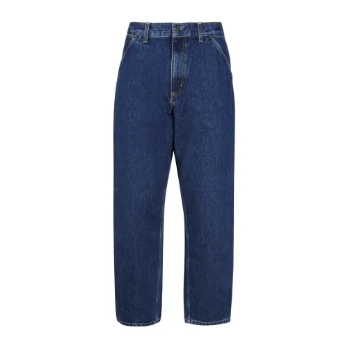 Carhartt Wip , Relaxed Straight Fit Blue Trousers ,Blue male, Sizes: