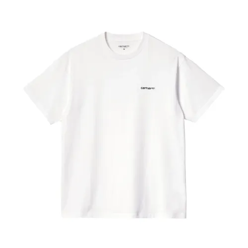 Carhartt Wip , Script Embroidery T-Shirt ,White male, Sizes: