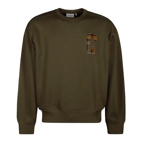 Carhartt Wip , Soft Brushed Cotton-Polyester Sweatshirt ,Green male, Sizes: