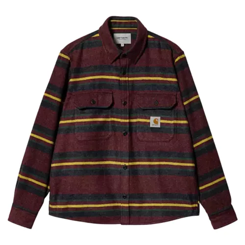 Carhartt Wip , Striped Oregon Shirt Jac ,Brown female, Sizes: