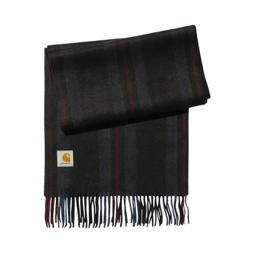 Carhartt Wip , Striped Scarf - 100% Wool ,Black male, Sizes: ONE