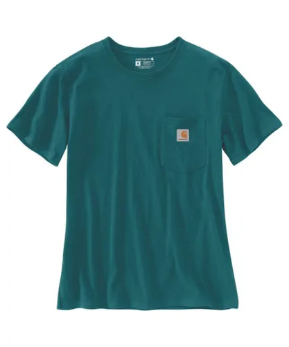Carhartt Womens Pocket Workwear Ribknit Short Sleeve T-Shirt - Green
