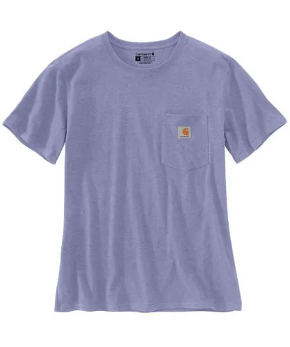 Carhartt Womens Pocket Workwear Ribknit Short Sleeve T-Shirt - Purple