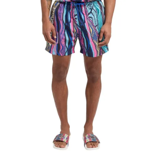 Carlo Colucci , Mens Swim Shorts with Logo Print ,Multicolor male, Sizes: