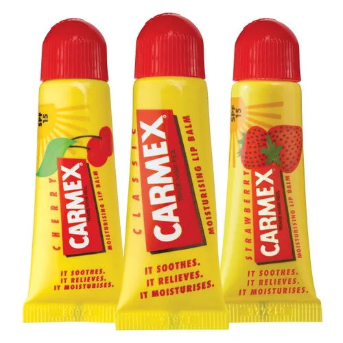Carmex Cherry, Classic & Strawberry Tube 3-Pieces Mixed