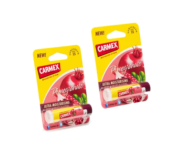 Carmex Pomegranate click stick duo pack