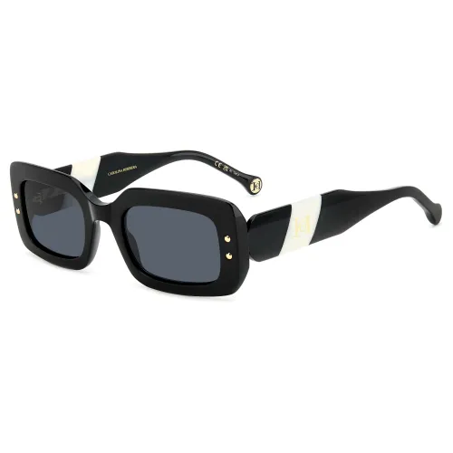 Carolina Herrera , Black White/Grey Sunglasses ,Black female, Sizes: