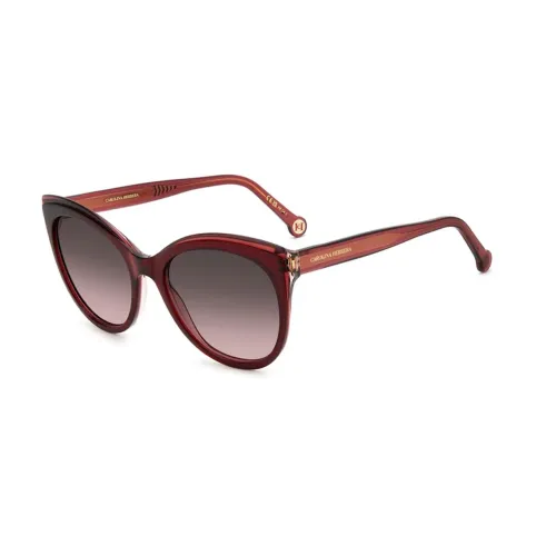 Carolina Herrera , Burgundy Red Sunglasses with Brown Pink Shaded Lenses ,Brown unisex, Sizes: