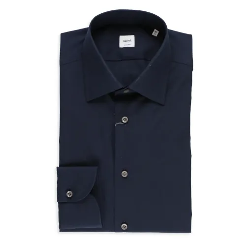 Càrrel , Blue Cotton Shirt with Collar ,Blue male, Sizes: