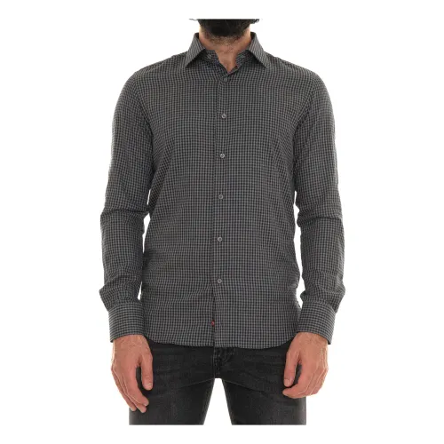 Càrrel , Casual Italia Checkered Shirt ,Gray male, Sizes: