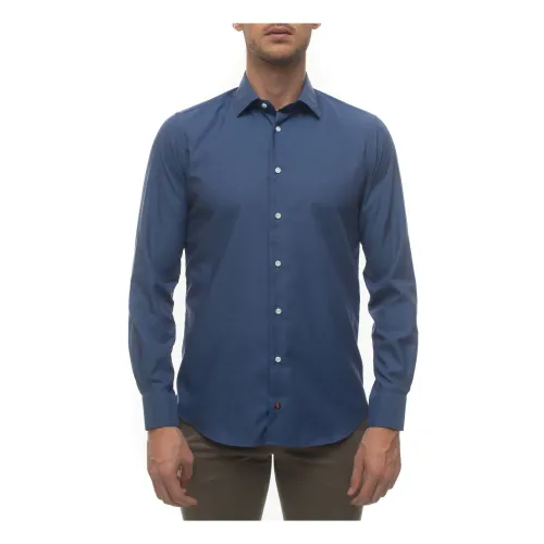 Càrrel , Polka-dot Casual Shirt, Easy-Iron, Made in Italy ,Blue male, Sizes: