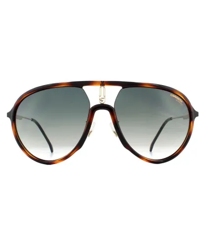 Carrera Aviator Mens Dark Havana Green Gradient Sunglasses - Brown Metal - One