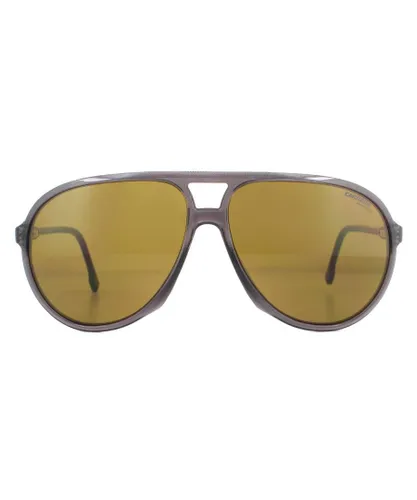 Carrera Aviator Mens Grey Brown Polarized Sunglasses - One
