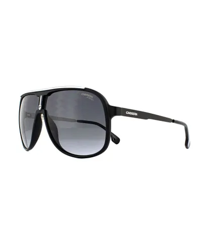 Carrera Aviator Mens Matte Black Dark Grey Gradient Sunglasses Metal - One