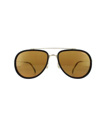 Carrera Aviator Unisex Gold Brown Mirror Sunglasses Metal (archived) - One