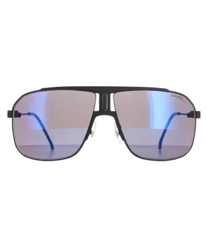Carrera Square Mens Matte Black Grey With Blue Flash Mirror 1043/S Metal (archived) - One