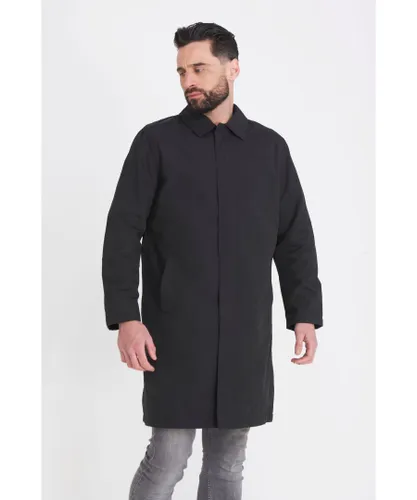 Carter & Jones Mens Fleece Lined Raincoat in Black