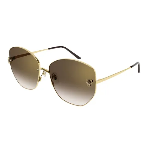 Cartier , Bold Metal Frame Sunglasses ,Yellow unisex, Sizes: