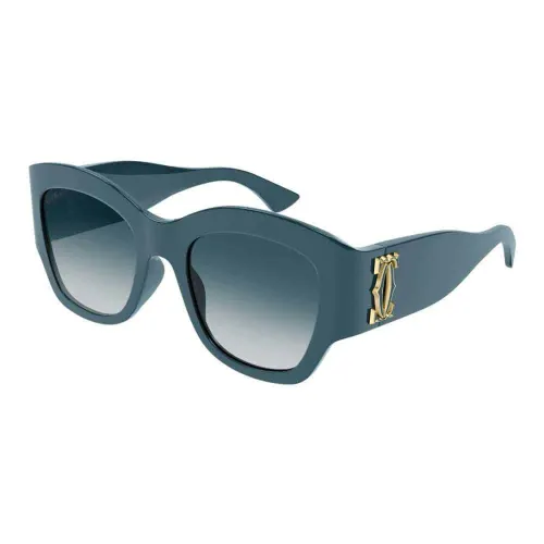 Cartier , Ct0304S Blue and Green Sunglasses ,Blue unisex, Sizes: