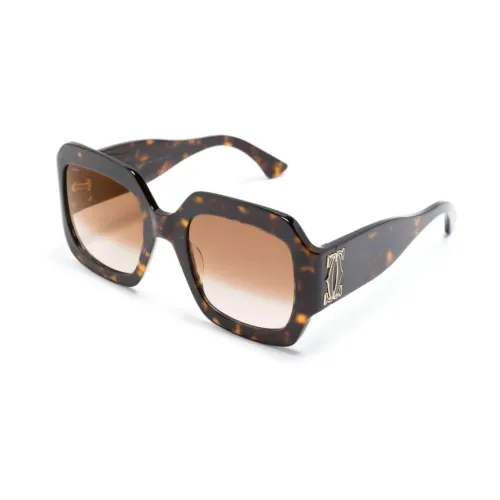 Cartier , Ct0434S 002 Sunglasses ,Brown female, Sizes: