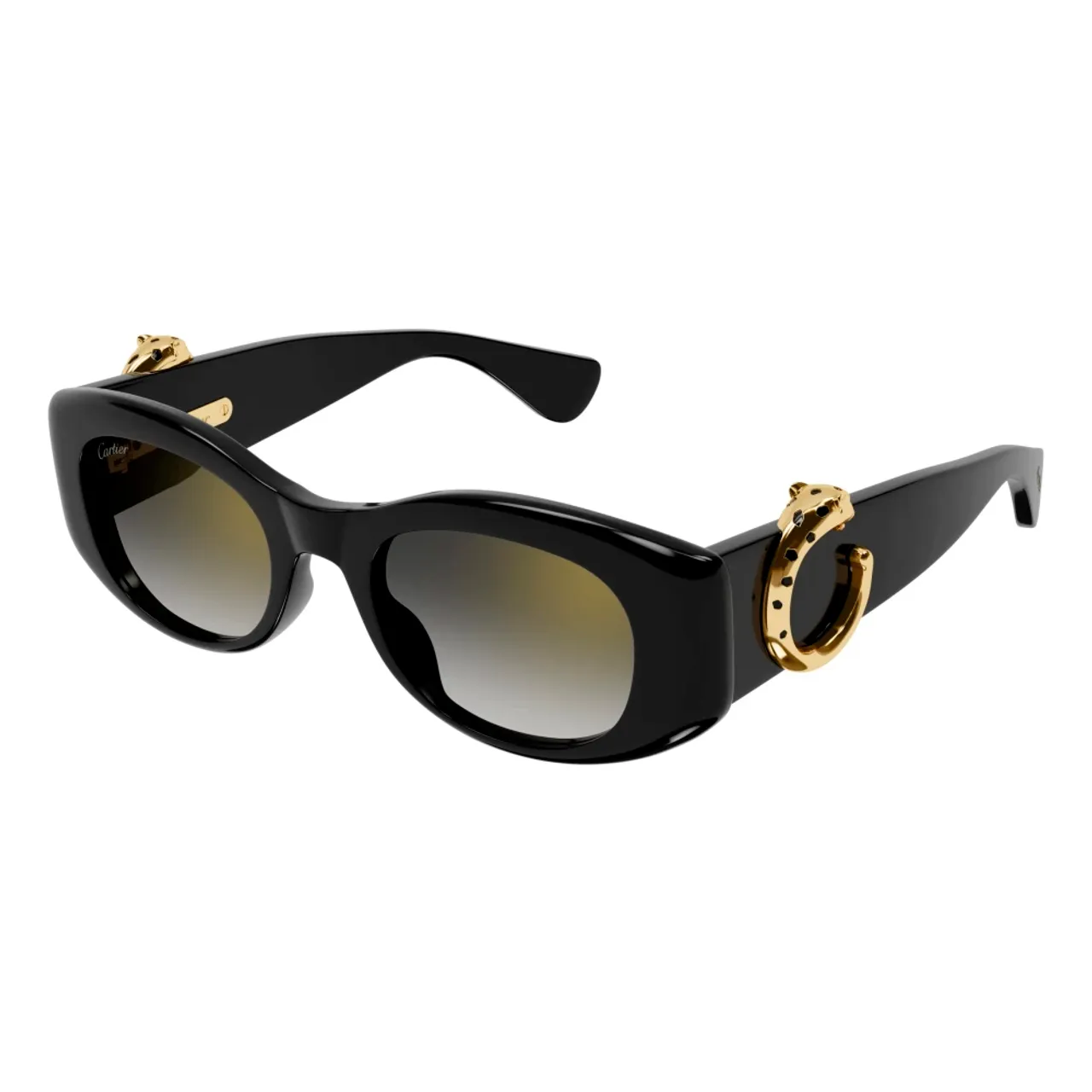 Cartier , Feminine acetate cat-eye sunglasses ,Black female, Sizes: