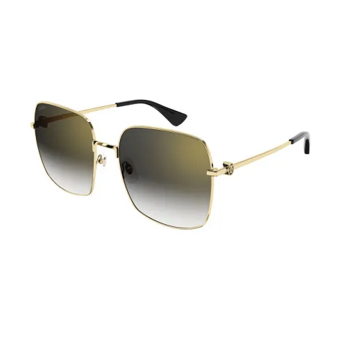 Cartier , Gold and Grey Ct0401S Sunglasses ,Yellow unisex, Sizes: