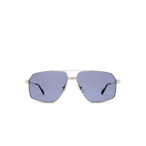 Cartier , Luxury Square Metal Sunglasses ,Gray male, Sizes: