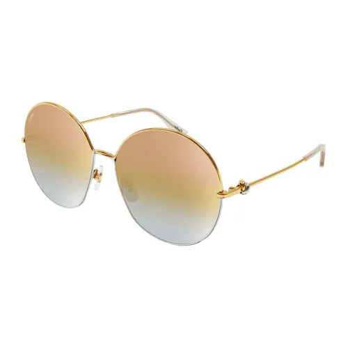 Cartier , Oversize Round Trinity Knot Sunglasses ,Yellow female, Sizes: