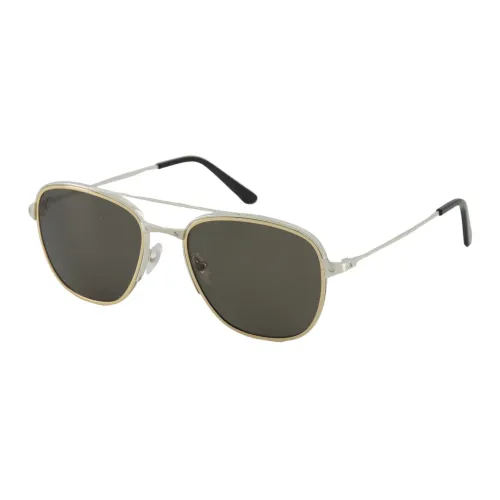 Cartier , Pilot Optical Silver Sunglasses ,Green female, Sizes: ONE