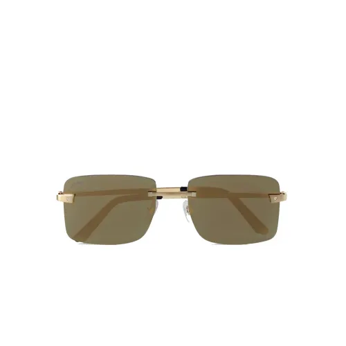 Cartier , Stylish Square Sunglasses with Golden Flash ,Yellow female, Sizes: