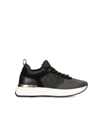Carvela Womens Flare Knit Sneakers - Black Fabric