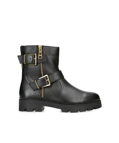 Carvela Womens Leather Bold Biker Boots - Black Leather (archived)