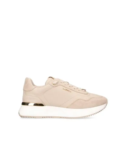 Carvela Womens Leather Flare Sneakers - Beige Leather (archived)